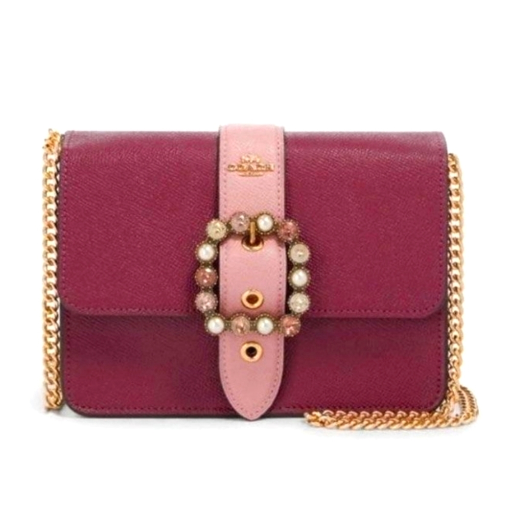 Rare Coach Bowery Jewel crossbody bag dark berry limited edition HTF